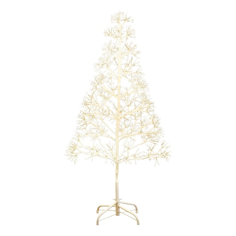 Nearly Natural 4ft Pre-Lit White Starburst Tree with 800 Fairy Warm White LED