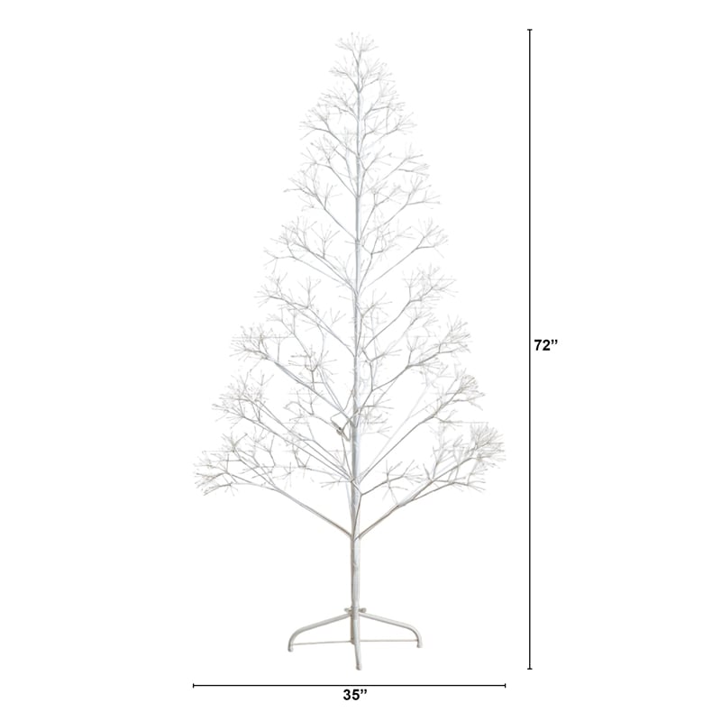 Nearly Natural 6ft Pre-Lit White Starburst Tree with 1680 Fairy Warm White LED