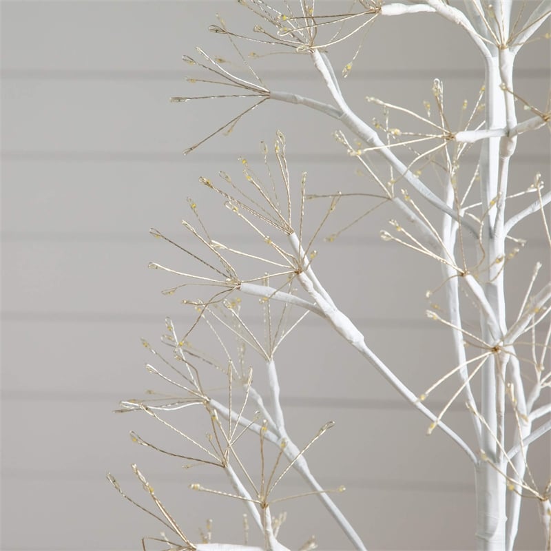Nearly Natural 6ft Pre-Lit White Starburst Tree with 1680 Fairy Warm White LED
