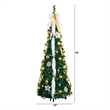 Nearly Natural 5ft Pre-Lit Pop up Christmas Tree with Gold & Silver Ornaments