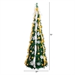 Nearly Natural 6ft Pre-Lit Pop up Christmas Tree with Gold & Silver Ornaments