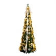 Nearly Natural 6ft Pre-Lit Pop up Christmas Tree with Gold & Silver Ornaments