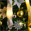 Nearly Natural 6ft Pre-Lit Pop up Christmas Tree with Gold & Silver Ornaments