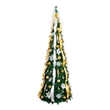 Nearly Natural 6ft Pre-Lit Pop up Christmas Tree with Gold & Silver Ornaments