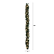 Nearly Natural 9ft Pre-Lit Golden Frosted Christmas Garland w/ 50 Warm White LED