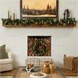 Nearly Natural 9ft Pre-Lit Golden Frosted Christmas Garland w/ 50 Warm White LED