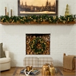 Nearly Natural 9ft Pre-Lit Golden Frosted Christmas Garland w/ 50 Warm White LED