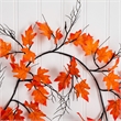 Nearly Natural 6ft Pre-Lit Autumn Maple Artificial Fall Garland w/ 54 LED