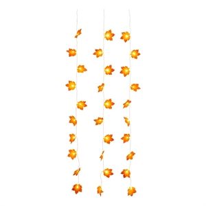 Nearly Natural 5ft Pre-Lit Autumn Maple Leaf Fall Garland w/ 10 LED String