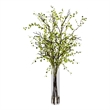 Nearly Natural Night Willow Arrangement in Glass Vase in White