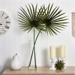 Nearly Natural Fan Palm Artificial Arrangement in Glass Vase in Green