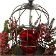 Nearly Natural Pine Berry Birdhouse Candelabrum in Red