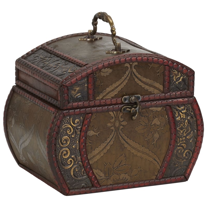 Nearly Natural Decorative Chests in Brown (Set of 2)