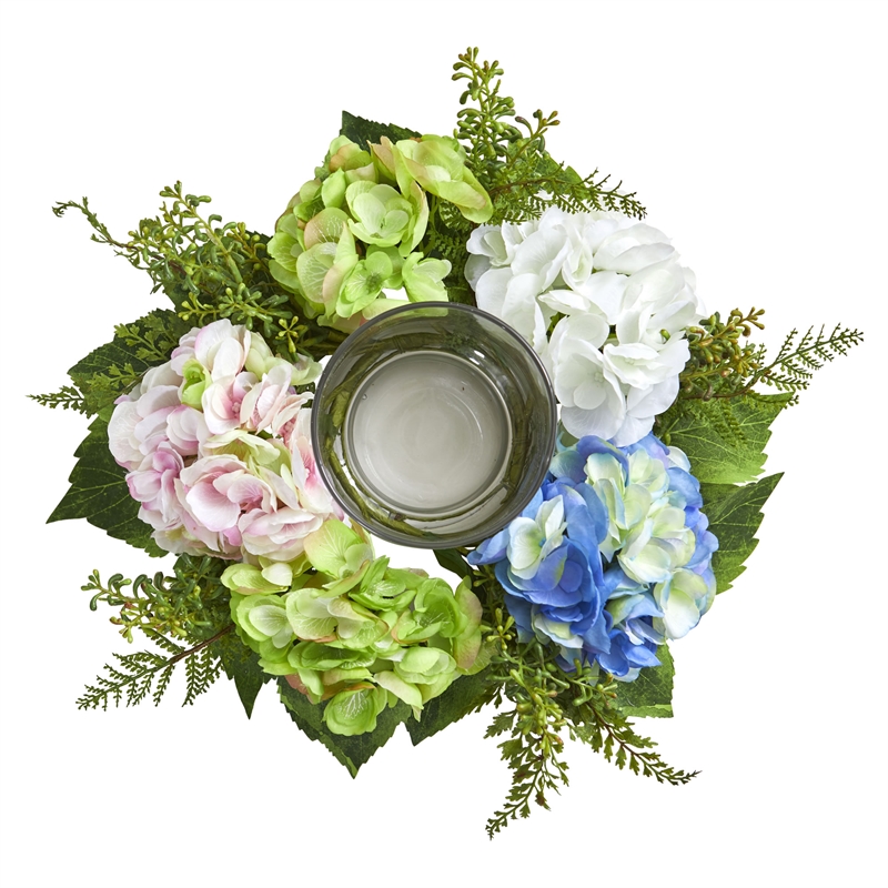 Nearly Natural Hydrangea Artificial Candelabrum in Multi-Color