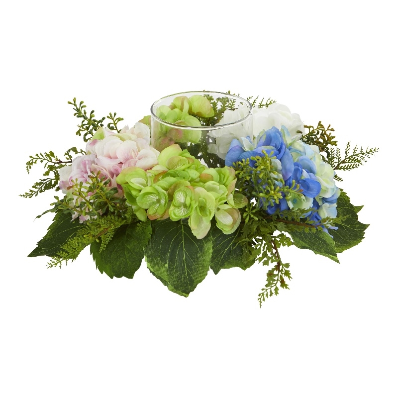 Nearly Natural Hydrangea Artificial Candelabrum in Multi-Color