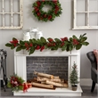 Nearly Natural 5ft Magnolia Berry Pine Artificial Garland in Green