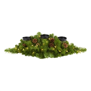 Nearly Natural 30&quot Pine Christmas Candelabrum with 35 Lights and Pine Cones