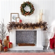 Nearly Natural 6ft Flocked Garland with 50 Warm White Lights