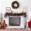 Nearly Natural 6ft Flocked Garland with 50 Warm White Lights