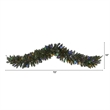 Nearly Natural 6ft Flocked Garland with 50 Multicolor Lights & Berries in Green