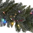 Nearly Natural 6ft Flocked Garland with 50 Multicolor Lights & Berries in Green