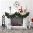 Nearly Natural 6ft Flocked Garland with 50 Multicolor Lights & Berries in Green