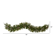 Nearly Natural 6ft Snow Tipped Garland w/ 50 Warm White Lights & Berries