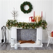 Nearly Natural 6ft Snow Tipped Garland w/ 50 Warm White Lights & Berries