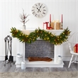 Nearly Natural 6ft Christmas Pine Artificial Garland w/ 50 Warm White LED