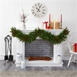 Nearly Natural 6ft Christmas Pine Artificial Garland w/ 50 Warm White LED