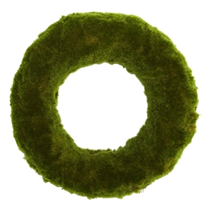 Nearly Natural 18&quot Moss Artificial Wreath in Green