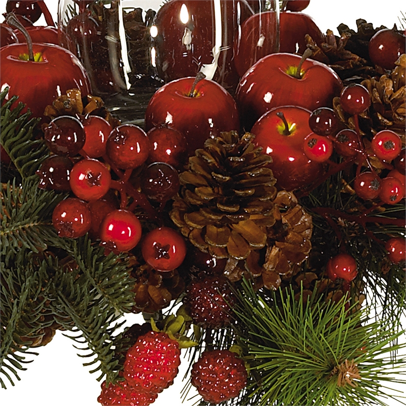 Nearly Natural Holiday Candelabrum in Red