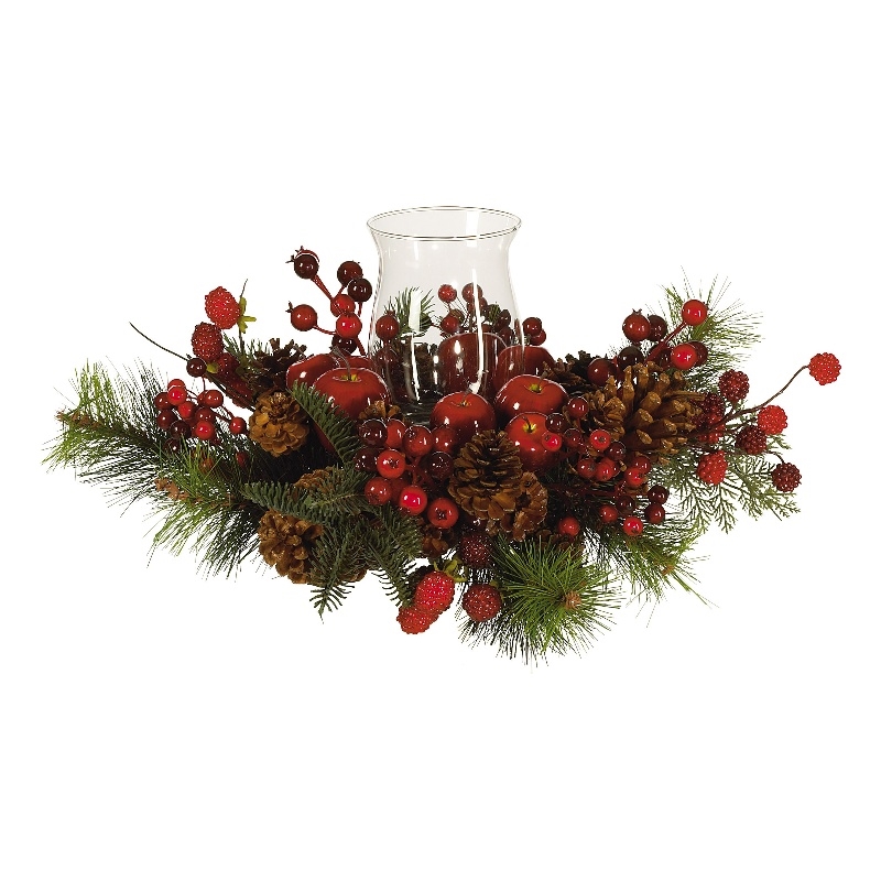 Nearly Natural Holiday Candelabrum in Red