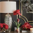 Nearly Natural Amaryllis with Round Vase in Red
