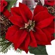 Nearly Natural Poinsettia Pine & Pinecone Candelabrum in Red