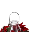 Nearly Natural Poinsettia Pine & Pinecone Candelabrum in Red