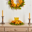 Nearly Natural Golden Sunflower Candelabrum Silk Flower Arrangement in Yellow