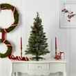 Nearly Natural 3ft Green Christmas Tree with Pinecones & Clear Lights