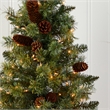 Nearly Natural 3ft Green Christmas Tree with Pinecones & Clear Lights