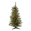 Nearly Natural 3ft Green Christmas Tree with Pinecones & Clear Lights