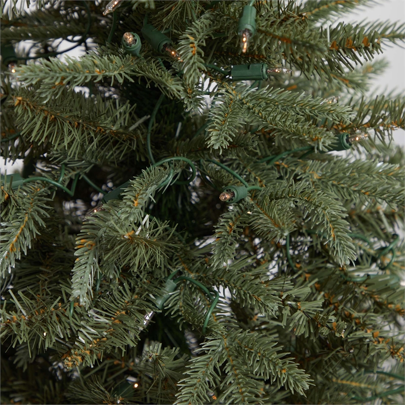 Nearly Natural 4.5ft Green Christmas Tree with Clear Lights & Decorative Planter