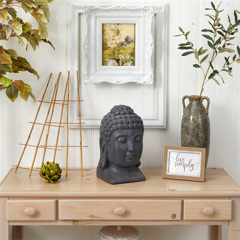 Nearly Natural Buddha Head (Indoor/Outdoor) in Black