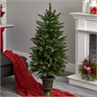 Nearly Natural 4ft Green Christmas Tree with Urn & Clear Lights
