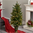 Nearly Natural 4ft Green Christmas Tree with Urn & Clear Lights