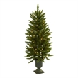 Nearly Natural 4ft Green Christmas Tree with Urn & Clear Lights