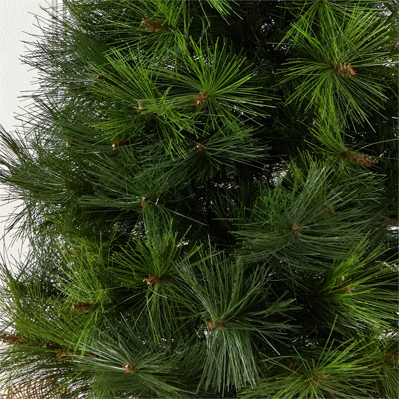 Nearly Natural 3ft Green Christmas Tree with Burlap Bag & Clear Lights