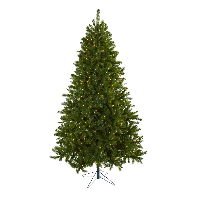 Nearly Natural 7.5ft Windermere Green Christmas Tree with Clear Lights