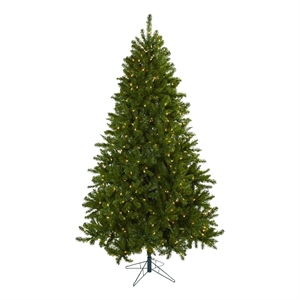 Nearly Natural 7.5ft Windermere Green Christmas Tree with Clear Lights