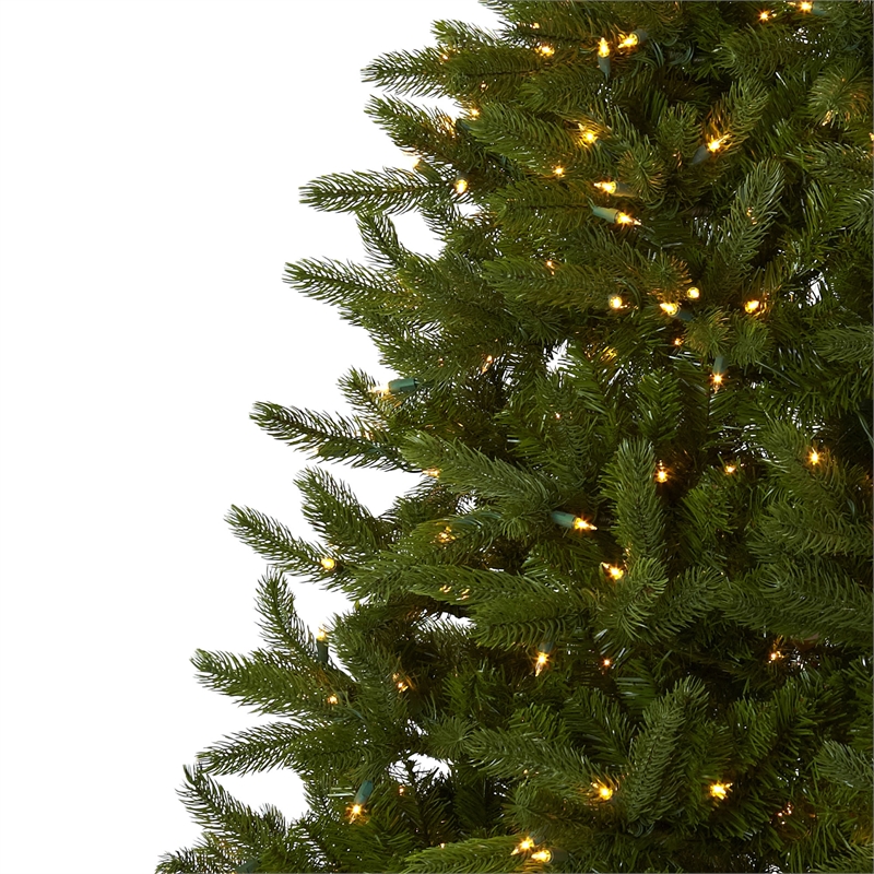 Nearly Natural 7.5ft Rembrandt Green Christmas Tree with Clear Lights