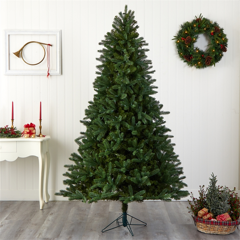 Nearly Natural 7.5ft Rembrandt Green Christmas Tree with Clear Lights